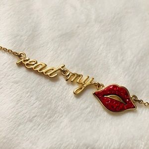 kate spade “read my 💋” necklace